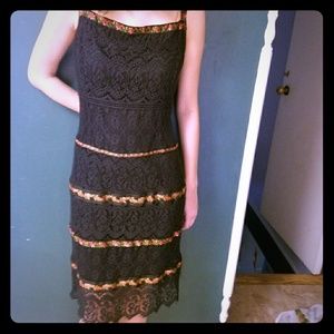 Nanette Lepore Lace Dress with Floral Trim